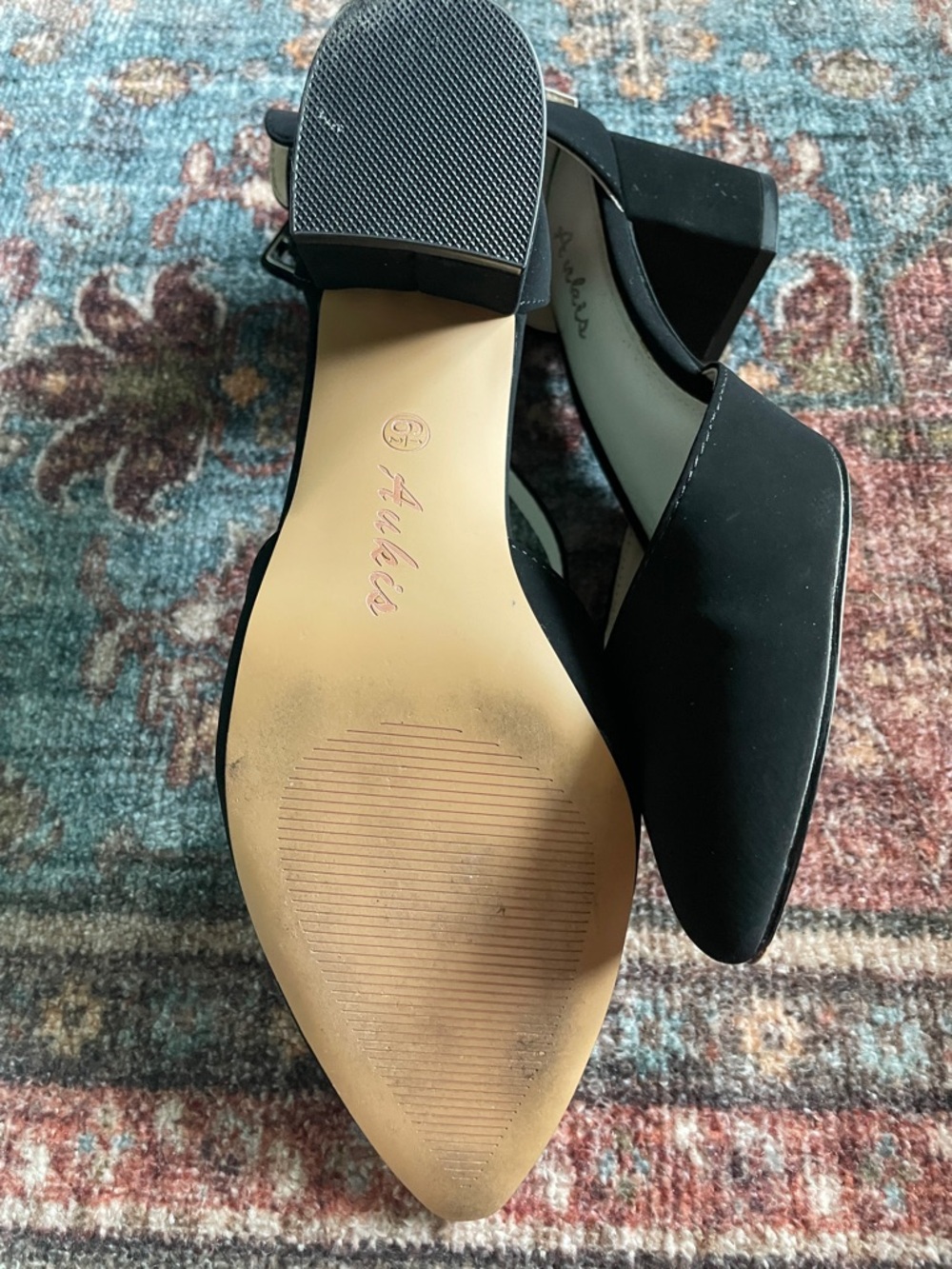 Ankle-Strap Pointed Toe Pumps in Black by - Picture 3 of 3